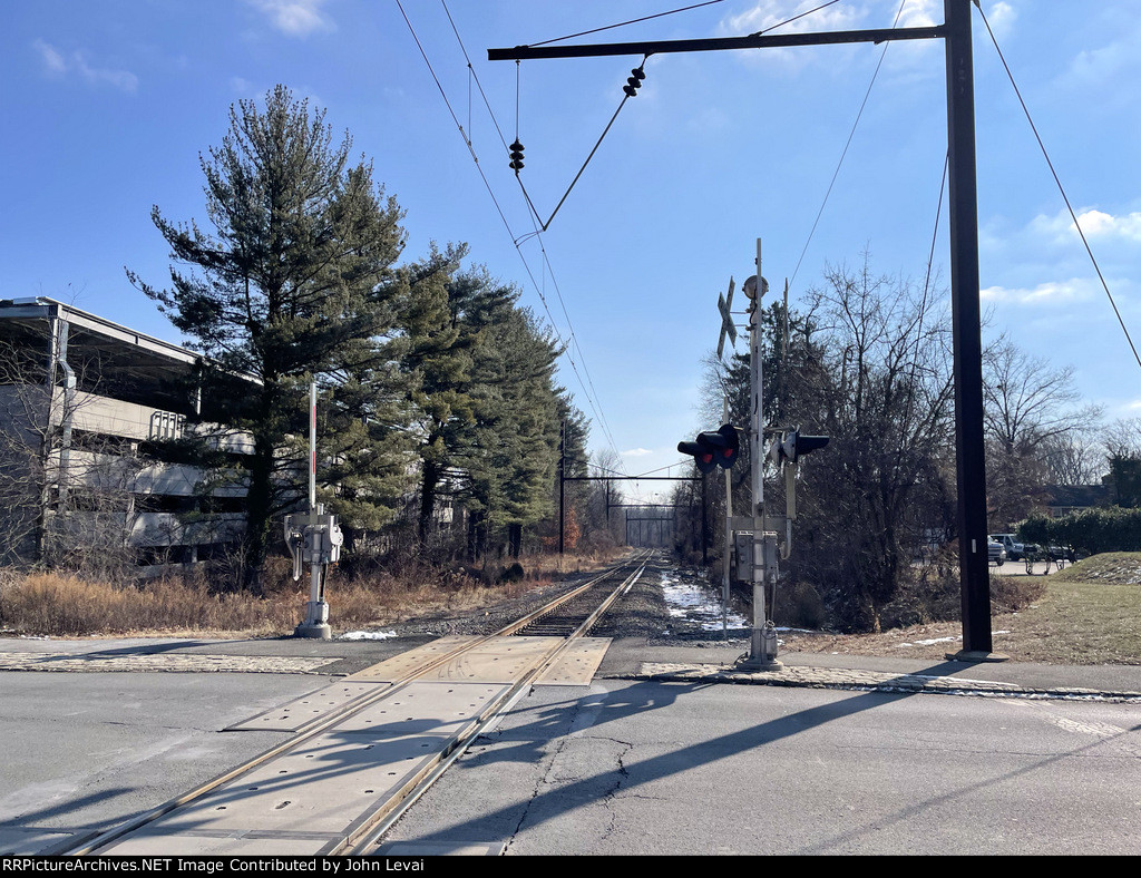 Looking east from Faculty Road Grade Crossing along the Princeton Branch